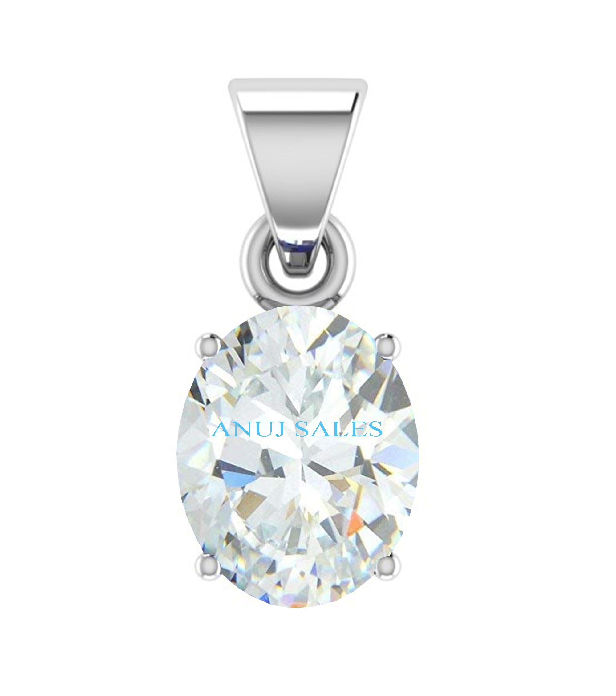anuj sales 13.25 Ratti Zircon Natural Stone Pendant Silver Plated Metal Zircon Pendant for Men and Women-picture-31