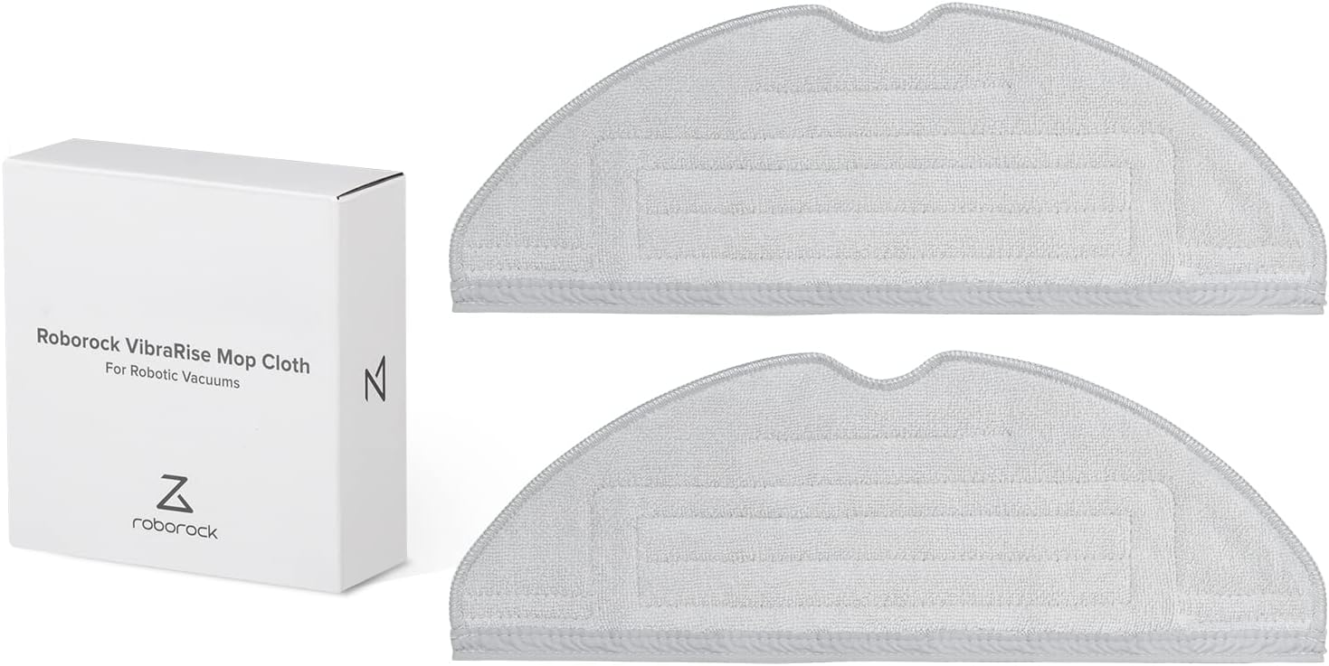 roborockS7/8 Accessories Original S7/8 Mop Pad Cloths, VibraRise Wipes Accessories for S7 Pro Ultra/S8/S8 +/S8 Pro Ultra/S7/S7 Max Ultra/Robot Vacuum Cleaner Pack of 2 (Grey)