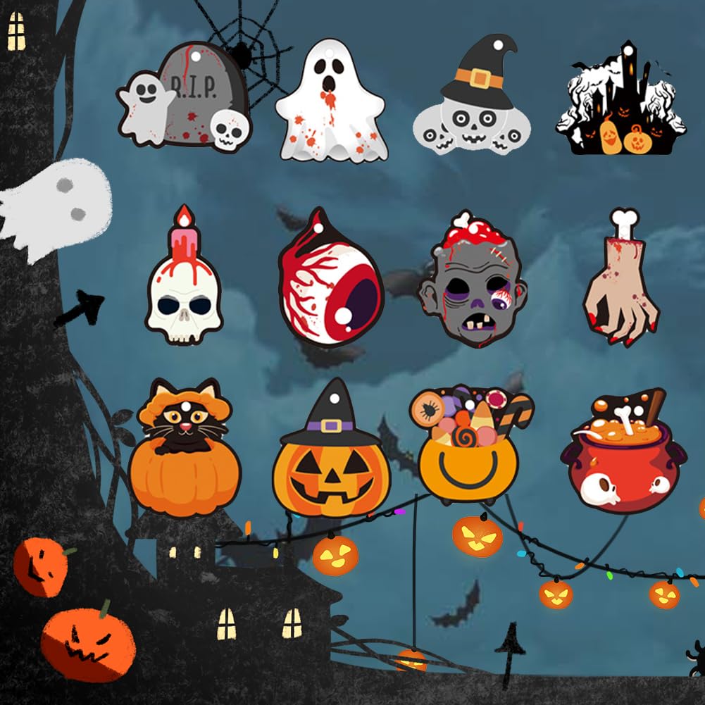 12 Decorazioni Halloween Da Appendere - Zucche, Teschi E Fantasmi Per Albero E Casa - Foto 1