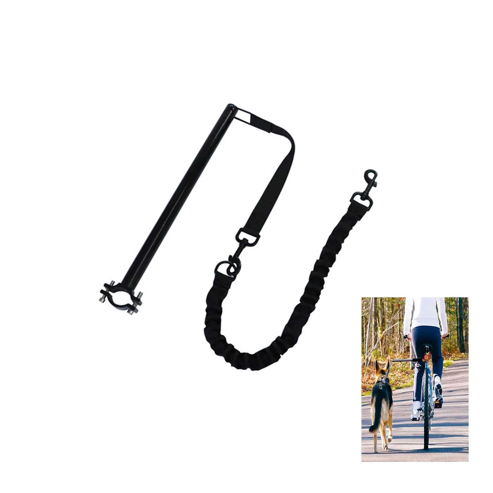 Laisse De Marche pour Vélo, Laisse De Vélo Mains Libres Amovible avec Sangle Rembourrée, Facile À Installer, Convient À Tous Les Types De Vélos Et À Toutes Les Races De Chiens