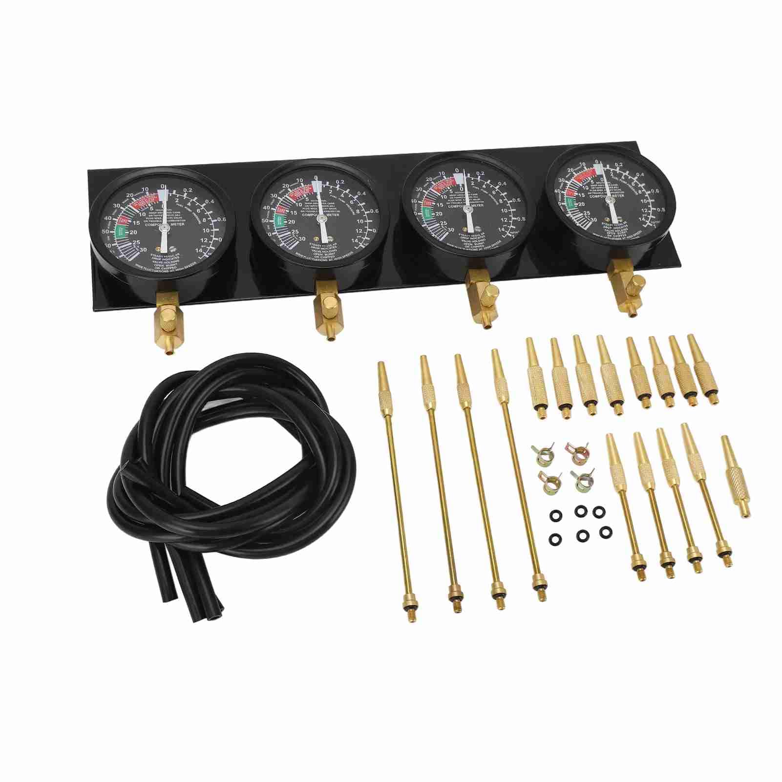 Kit de herramientas de calibre sincronizador de carburador al vacío con 4 mangueras de goma para herramienta de sincronización de carburador de motocicleta de 4 cilindros fácil