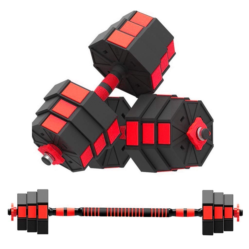 Ensemble d'haltères de Fitness, Poids réglable à 66 LB, équipement de Fitness à Domicile pour Hommes et Femmes Gym Work Out Entraînement avec bielle utilisée comme haltères