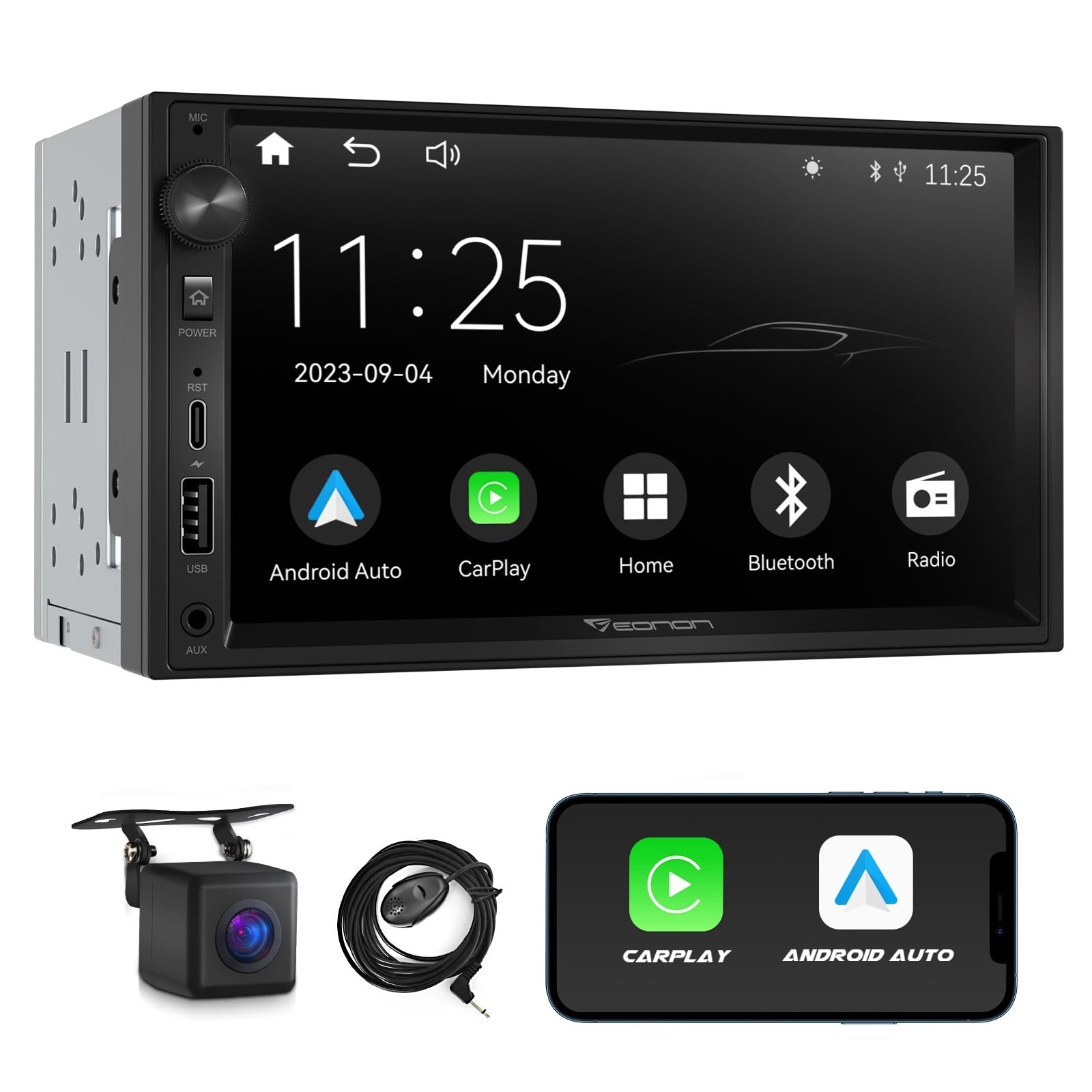 Sponsored Ad – 7 Inch QLED Double Din Headunit Linux Car Stereo Wireless CarPlay Android Auto Bluetooth USB DSP Support Type-C USB Fast Charge Touchscreen MirrorLink Video In/Out AUX In with Backup Camera X3