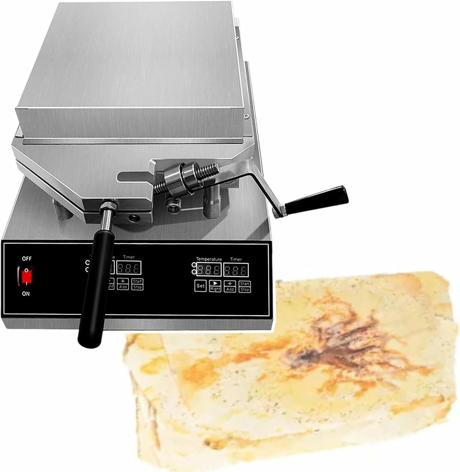 Commercial Scallop Shrimp Fossil Cake Machine, Electric Heating Seafood Pancake Frying Pan,Adjustable Temperature Panini Press