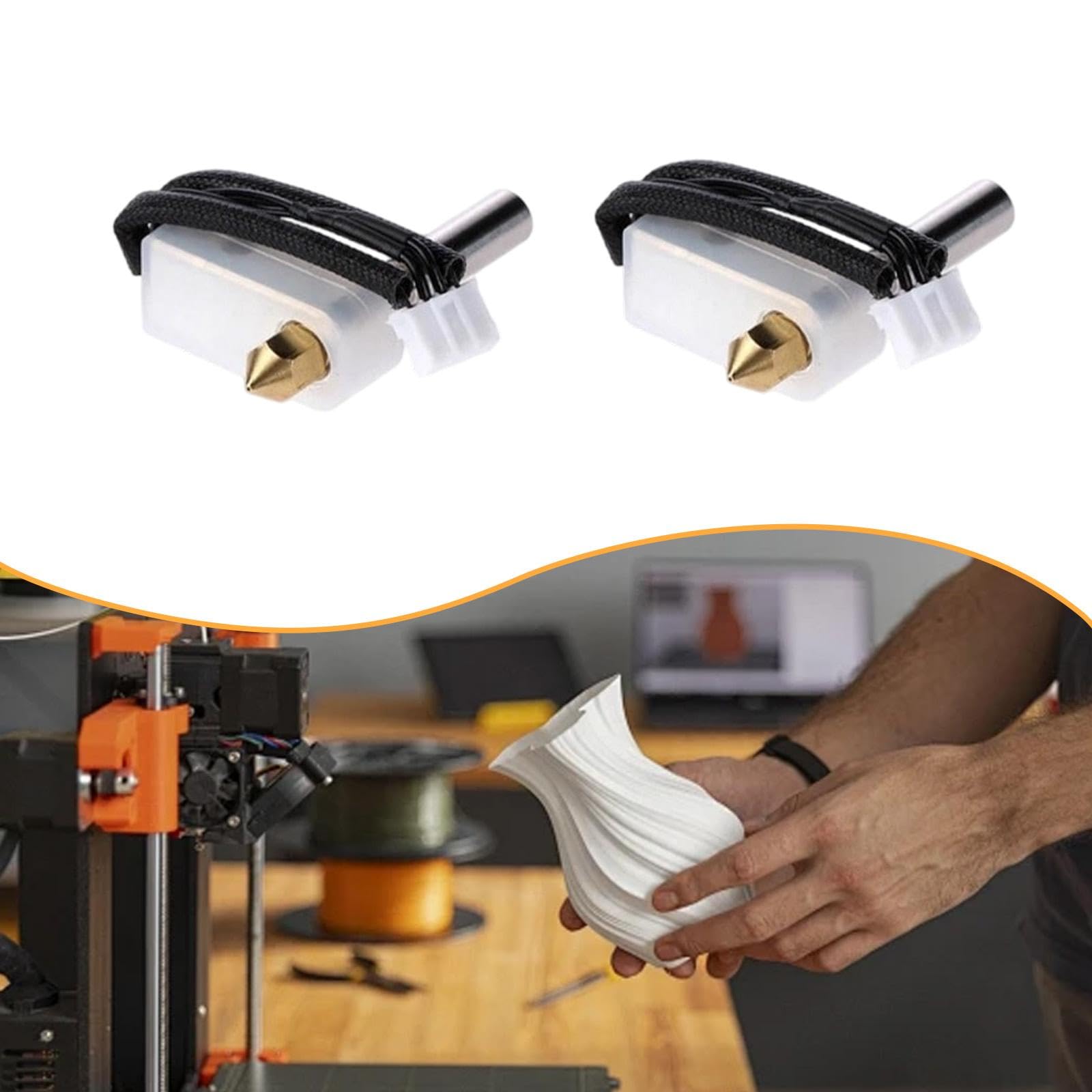 Kit di estrusore Hot End da 2 pezzi, accessori per stampante 3D assemblati in ottone per stampante 3D 2.0, assemblaggio robusto con ugello da 0,4 mm