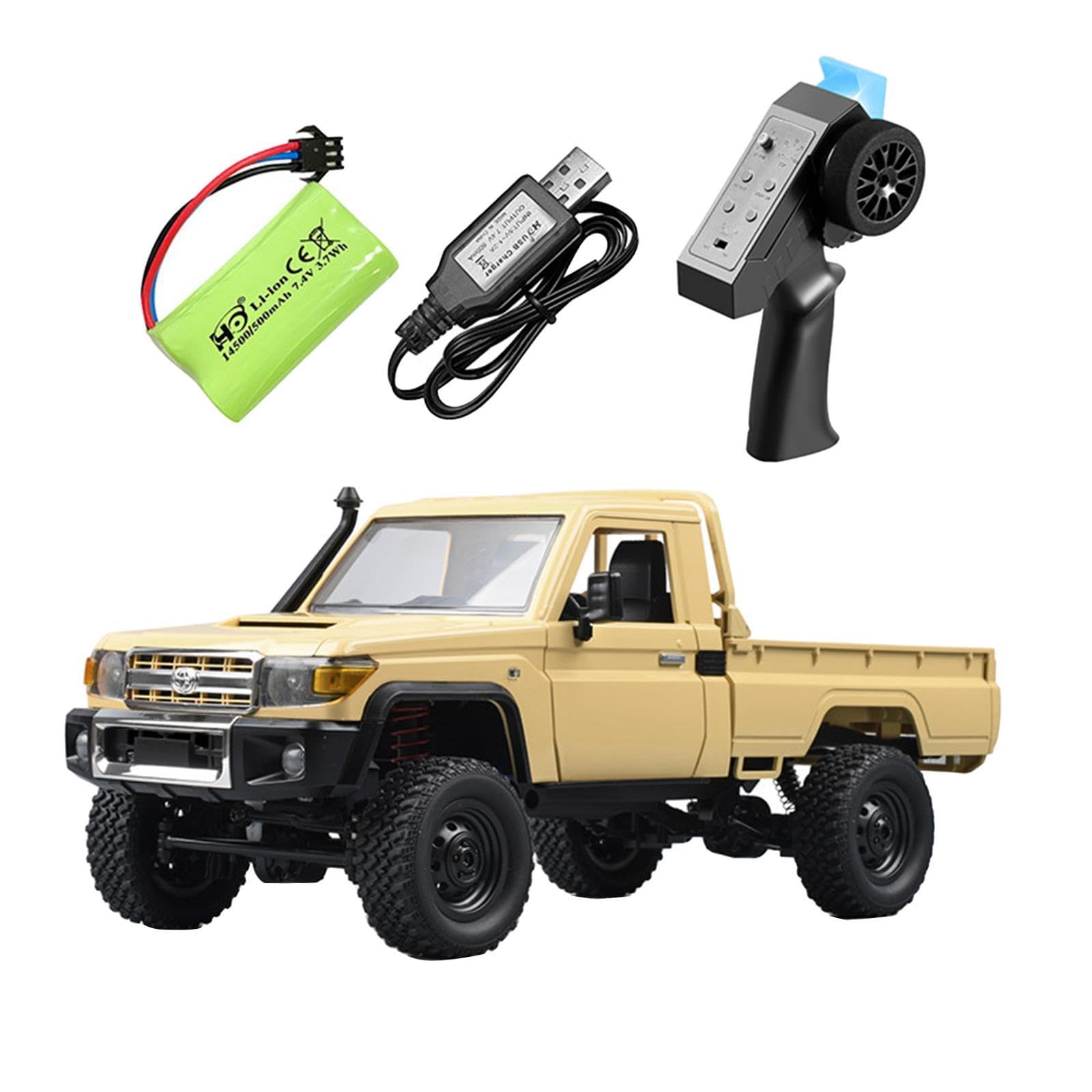 RC Crawler Car Veicolo Pickup Telecomandato 1 12 Fuoristrada Portellone Apribile Pneumatici Realistici Motore 280 Adatto per Bambini Hobby, 1 Batteria