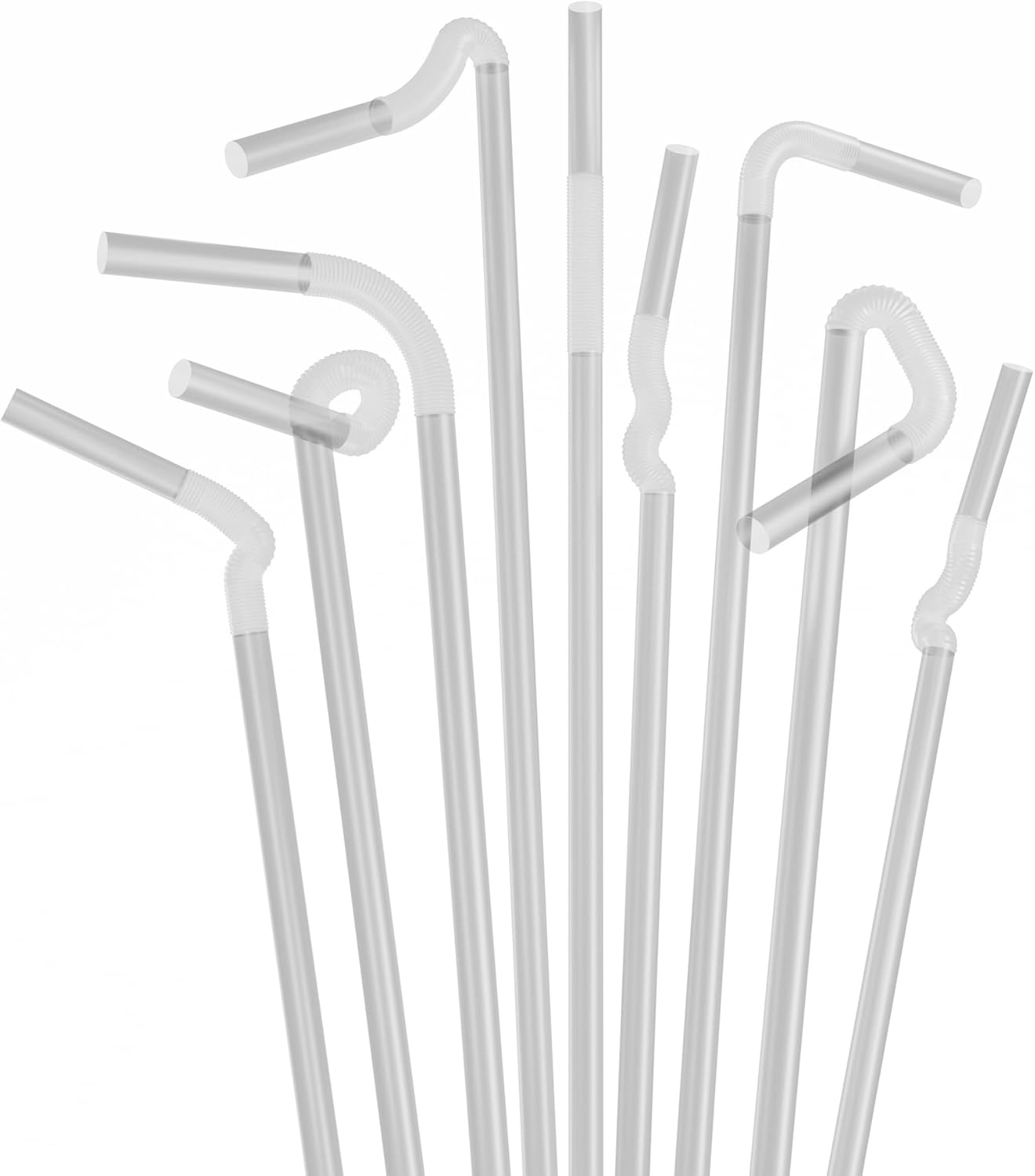 17 Inch Long Flexible Straw (Clear) - Pack of 200