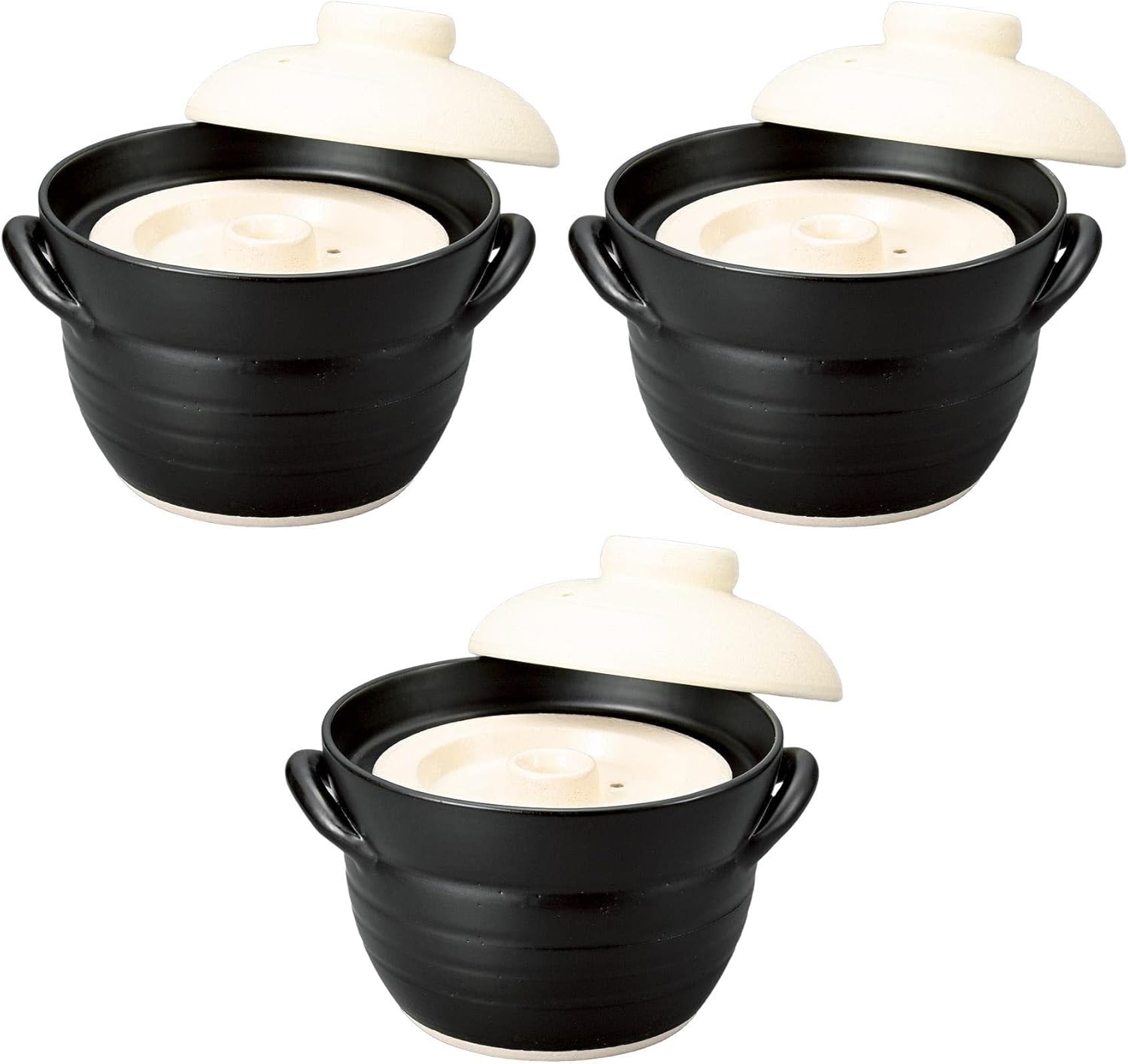 Set of 3, Fluffy White Rice Cooker, 4 Cups, 8.3 x 10.0 inches (21 x 25.5 cm), Rice Cooker