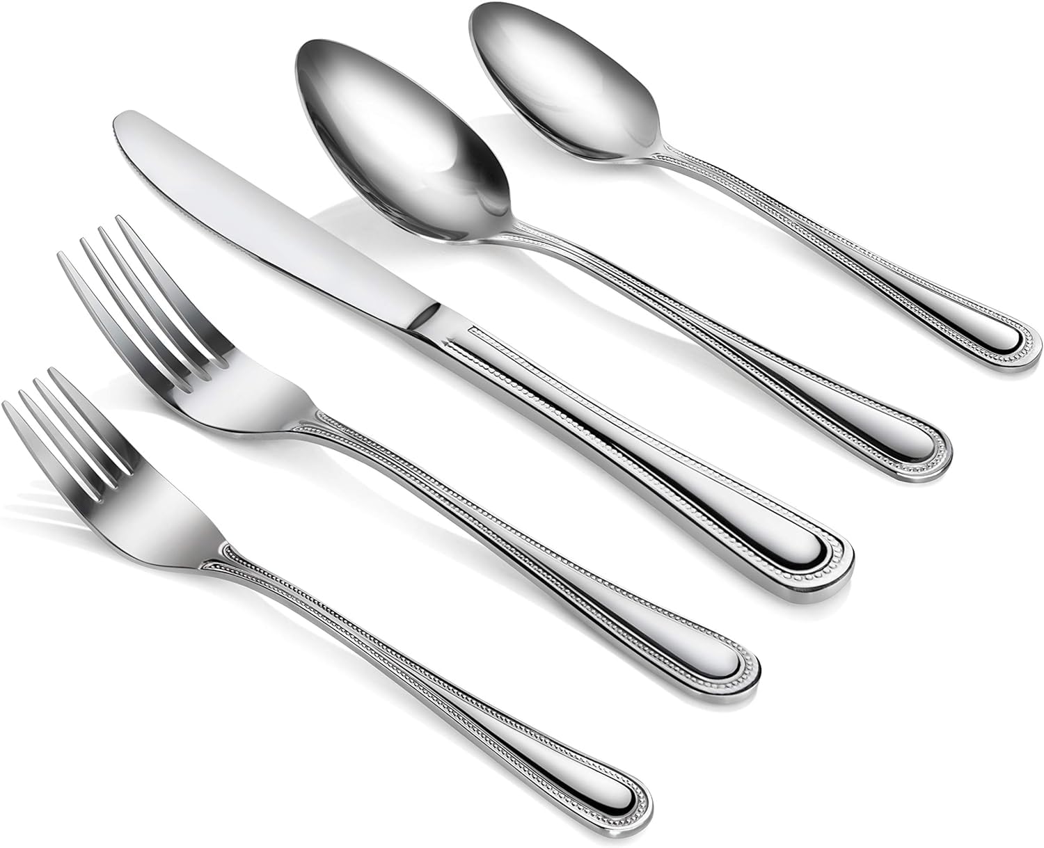 New Star Foodservice Bead Pattern, Stainless Steel, 60-Piece Flatware Set