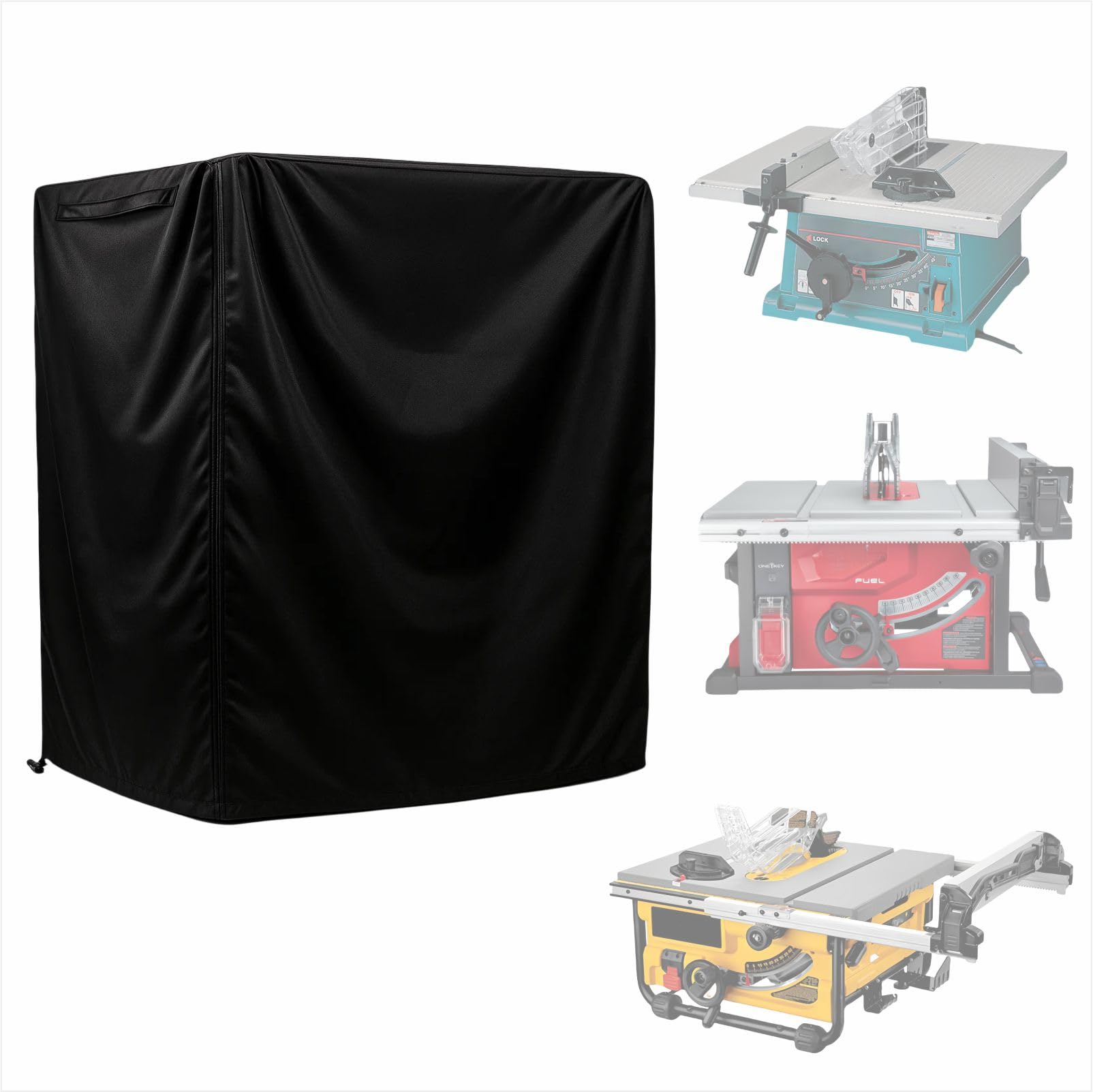 Table Saw Cover, Heavy Duty 420D Waterproof Dustproof Miter Saw Protector for Jobsite & Workshop (Black,35"W x 27"D x 38"H)