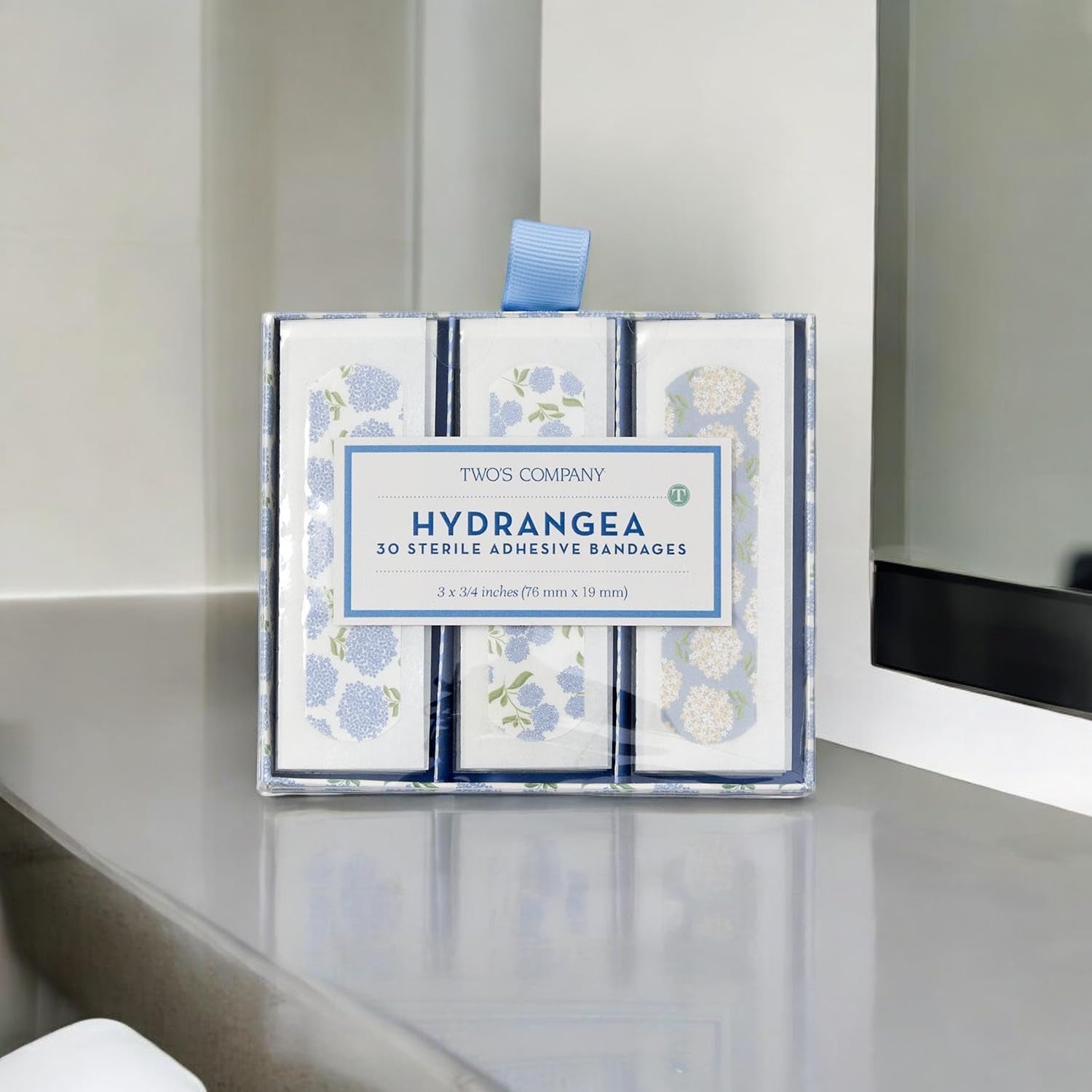 Hydrangea 30 Pc Bandages in Gift Box Includes 3 Colorations/Patterns - Plastic — Amazon image 3