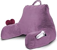 Vista 10 de Nestl - Almohada de lectura con espuma viscoelástica triturada, diseñada para sentarse en la cama y el sofá, con soporte ajustable para la espalda