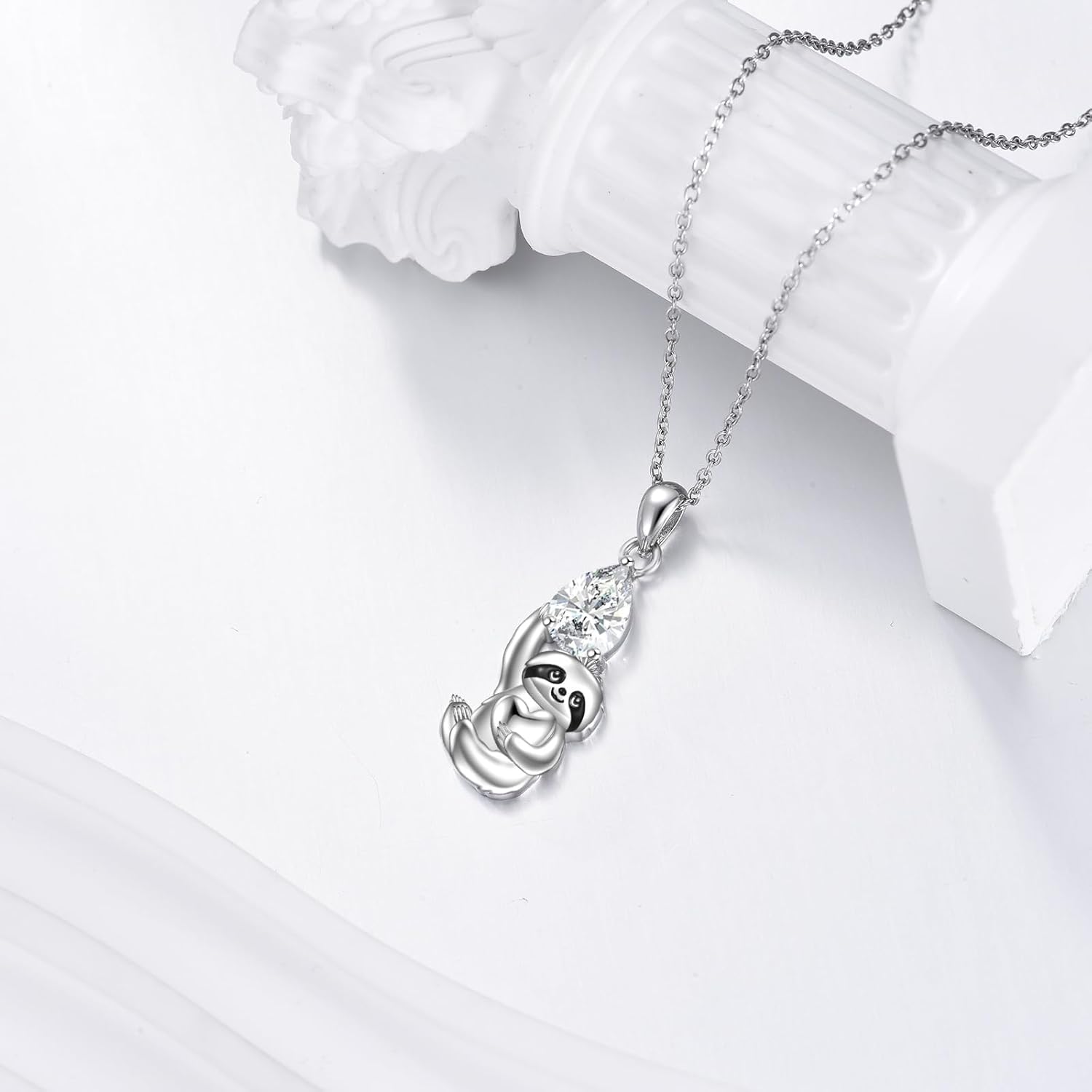 Squirrel/Sloth/Black Cat Necklace Sterling Silver Animals Pendant Fashion Animals Jewelry Gift for Women - Image 5