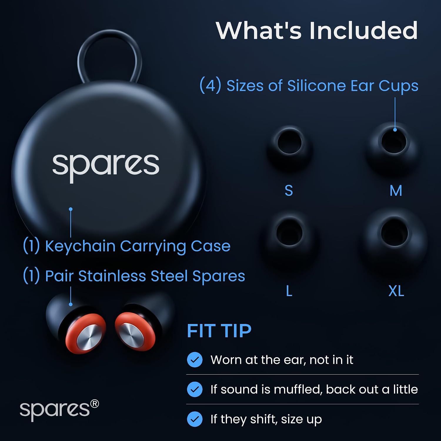 Bouchons d'oreilles en acier inoxydable de qualité professionnelle, haute fidélité. Aspect épuré et discret. Conçu pour une clarté sonore. Réutilisable, lavable et respectueux de l'environnement