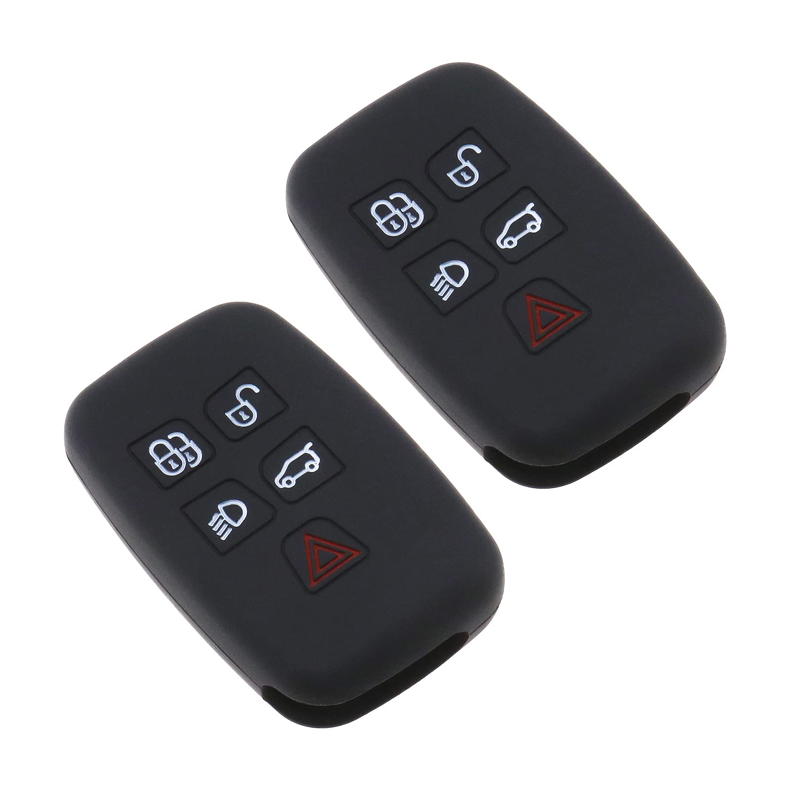 ECSiNG 2 Cover In Silicone Per Chiavi Auto Land Rover Range Rover Evoque Freelander 2 Jaguar XE XF XJ, 5 Pulsanti, Morbide E Protettive