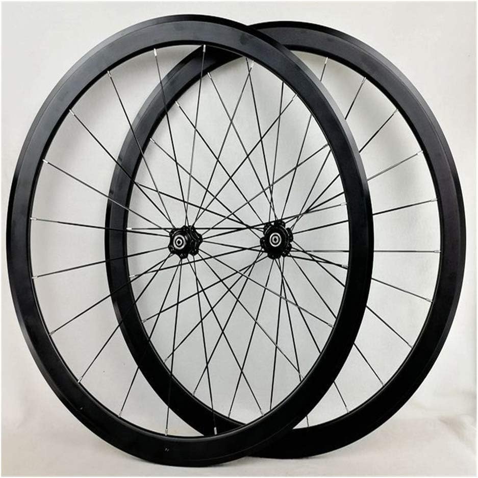 Road Bike Wheelset, 700C Double-Walled Light-Alloy Rims V Brake 40Mm Front  Wheel Rear Wheel BMX Road Bike Wheels Quick Release for 10 11 12