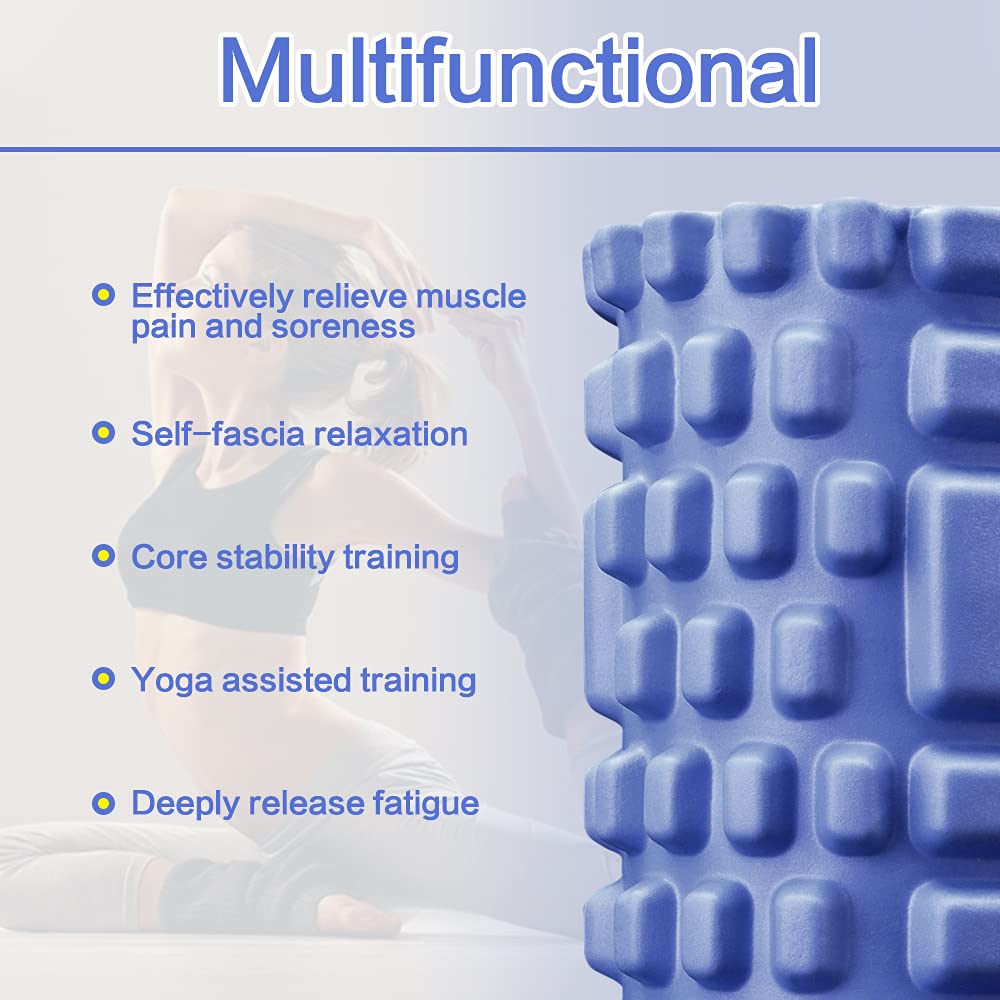 Foam Roller, Rullo Massaggiatore Indeformabile per Trigger Point Therapy, Automassaggio Muscolare a Rilascio Miofasciale, per Principianti, Professionisti, Donne e Uomini, 30 * 8 cm
