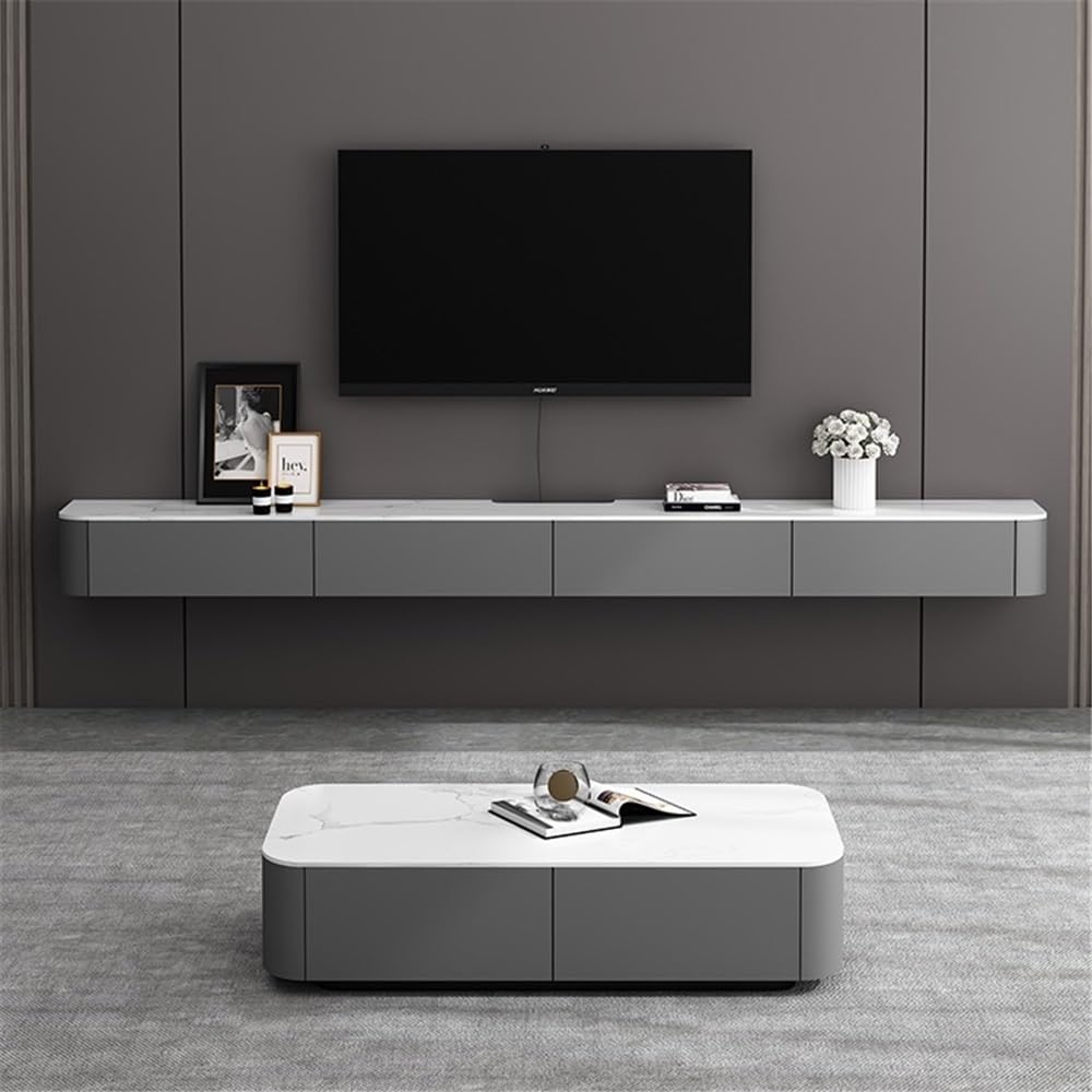 huanglyc-232 Soporte para televisión Soporte de TV Flotante de Pared con múltiples Compartimentos de Almacenamiento, Consola Multimedia for Sala de Estar Entretenimiento televisivo