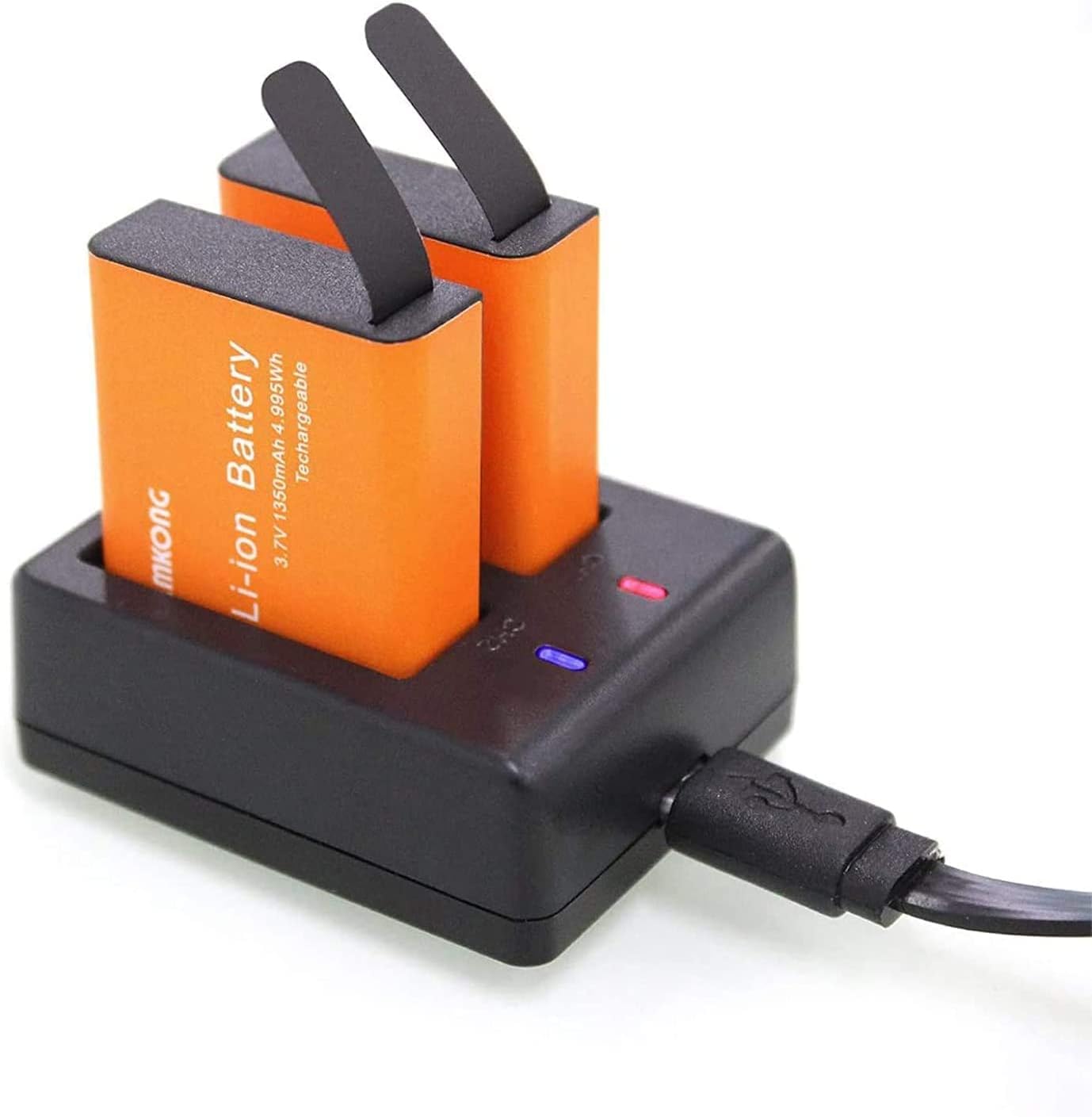 2X1350mAh Action Camera Battery Rechargeable for CAMKONG/AKASO EK7000/ APEMAN/Crosstour/Victure//Vemont/SOOCOO/VicTsing/EKEN Sports Camera