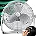 KESSER® Windmaschine Retro Stil | Ø 30cm Ventilator in Chrom | Standventilator | Tischventilator Bodenventilator | 3-Stufen | robuster Stand | stufenlos neigbarer Ventilatorkopf | Chrom