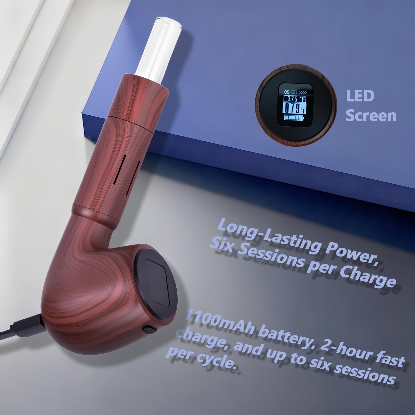 KinZon Jupiter Retro Pipe Vaporizer for Dry Herbs, 0.66