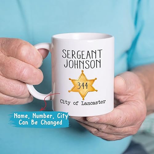 Miniatura 2 de Regalo de sargento, taza de sargento personalizado, taza de café de sargento de policía, taza de promoción de policía, taza de mordaza de sargento,