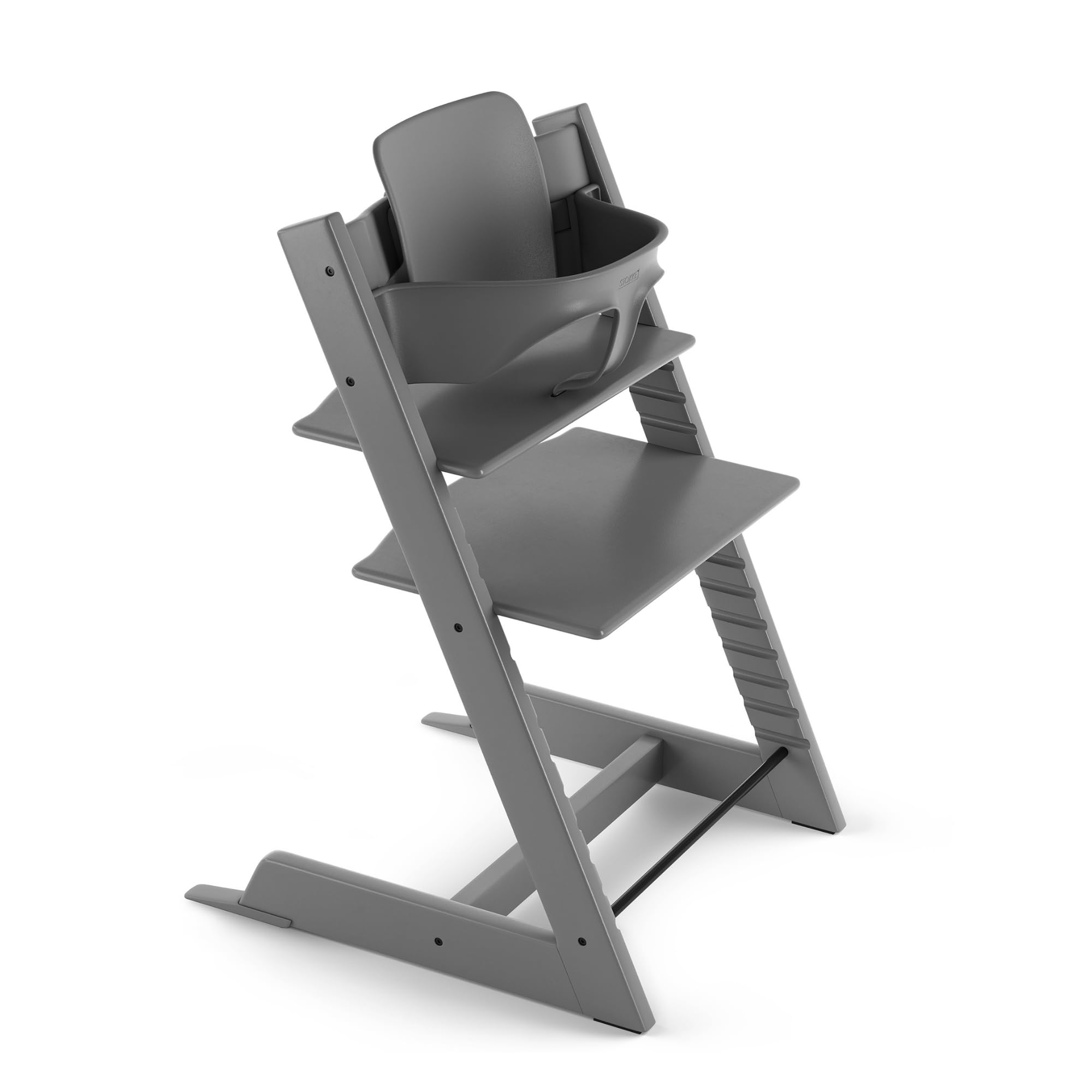 Seggiolone Tripp Trapp di Stokke con Baby Set, Storm Grey - Sedia regolabile ed evolutiva per bambini e adulti - Design ergonomico e classico, 1.0 Conteggio, 6.47 kilograms