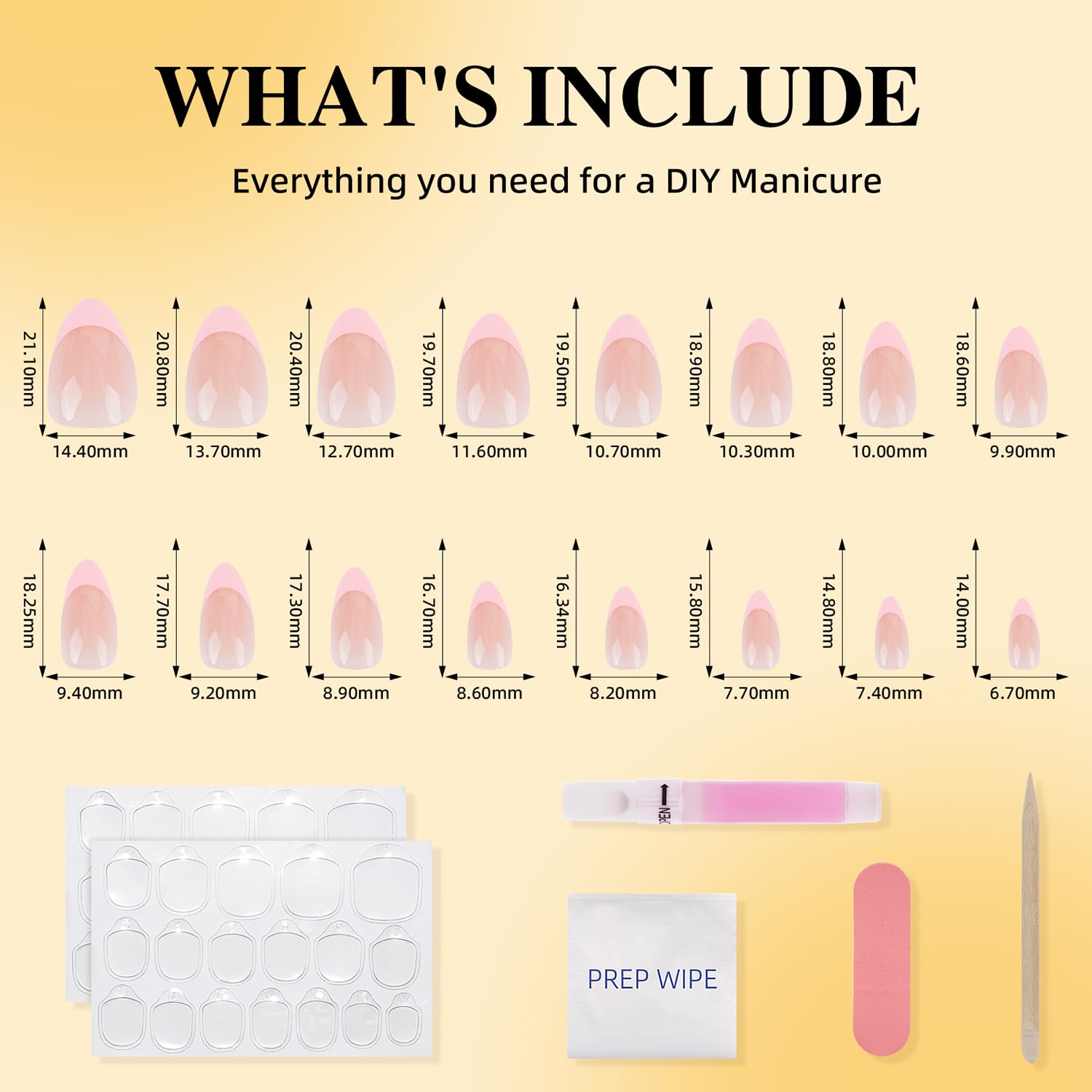 Halloween Press on Nails - French Tip Press on Nail with Blakc Web Bat, Short Almond Fake Nails Reusable Nails Press ons, 32 Pieces in 16 Sizes False Nails Kit with Glue,