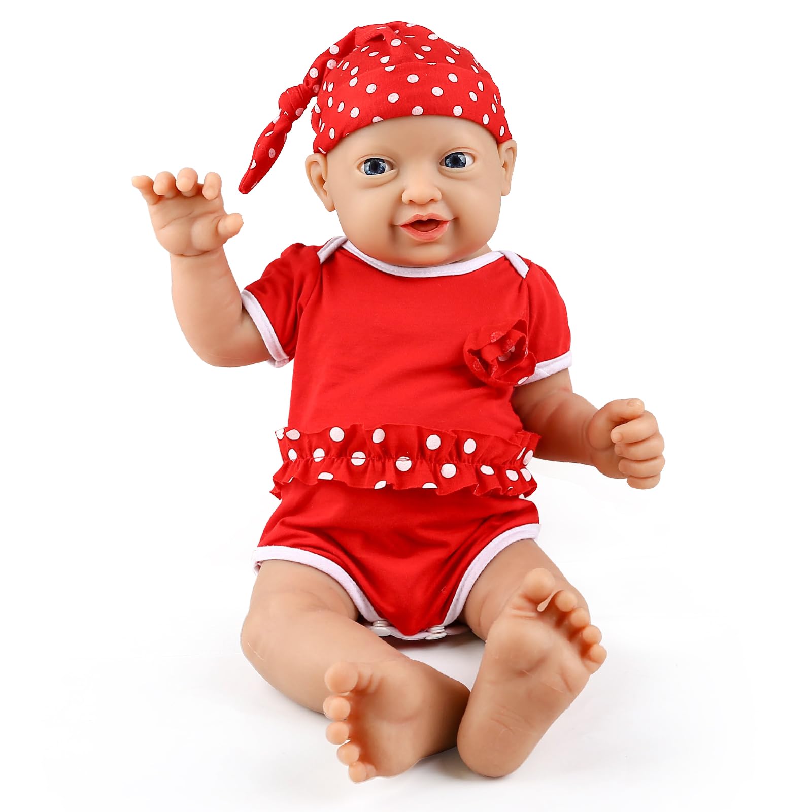 IVITA16 inch Realistic Full Body Silicone Baby Dolls That Look Real, Soft Realistic Newborn Silicone Baby Dolls Gifts for Kids,Birthday Gifts - Girl