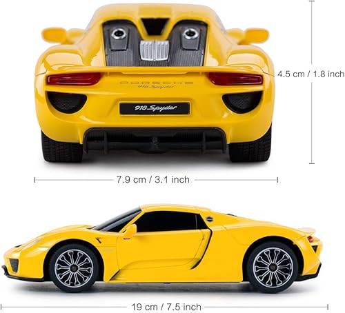 Miniatura 3 de RASTAR Porsche Coche De Control Remoto, Escala 1:24 Porsche 918 Spyder RC Coche De Juguete Para Niños - Amarillo