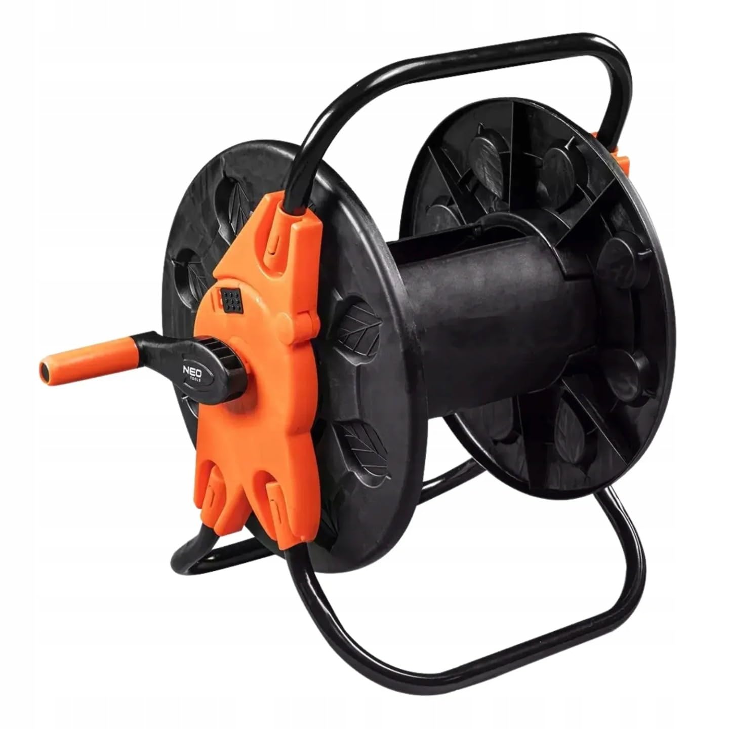 NEO TOOLS Gartenschlauch Set 50m 1/2 Zoll mit Schlauchwagen Spritze und Anschlussarmaturen UV Beständig 4 Lagig Bewässerungsset für Große Gärten