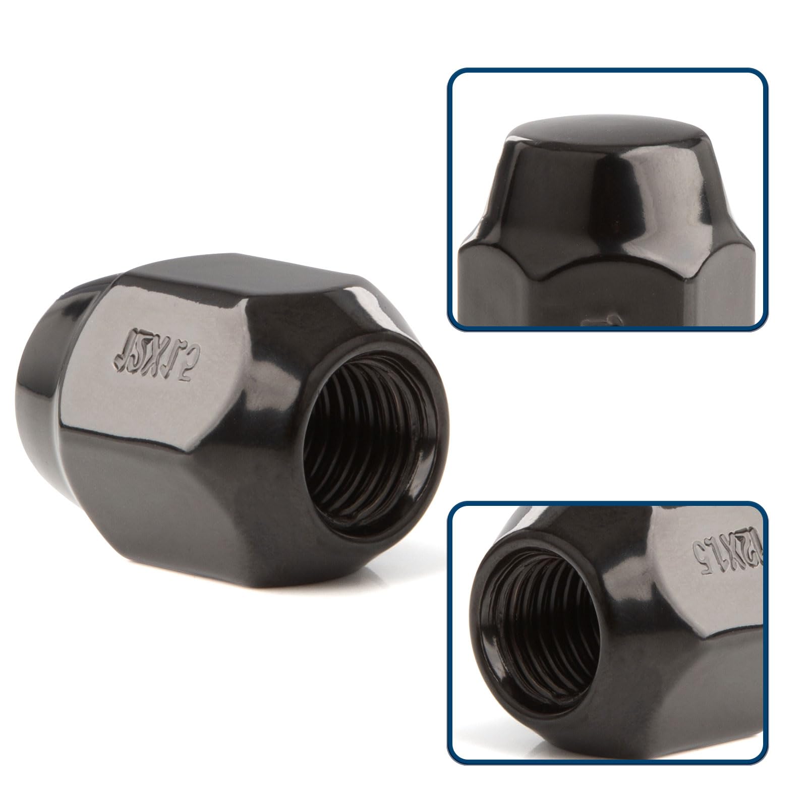 GAsupply 20 tuercas M12 x 1.5 de extremo cerrado con asiento cónico de 60 grados 19 hexagonales, repuesto para Lexus Ford Fiesta Focus Fusion Dodge, Chevy Toyota Kia Dodge, Suzuki, Lada tuercas de