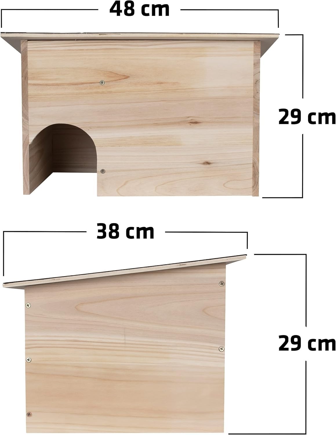 Gardigo® Casa para Erizos DIY - Kit de Madera | Techo Resistente a la Intemperie, Entrada Laberinto - 48×29×38 cm | contra Depredadores | Hogar para Erizos de Jardín | Refugio para Puercoespines