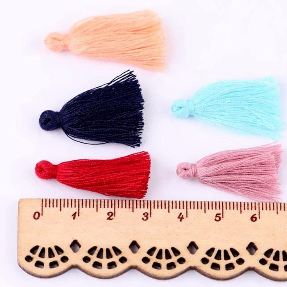 SUNNYCLUE 100 Mini Glands En Coton Noir - Breloques Pompons Courts 20-30mm Pour Bijoux & Décoration
