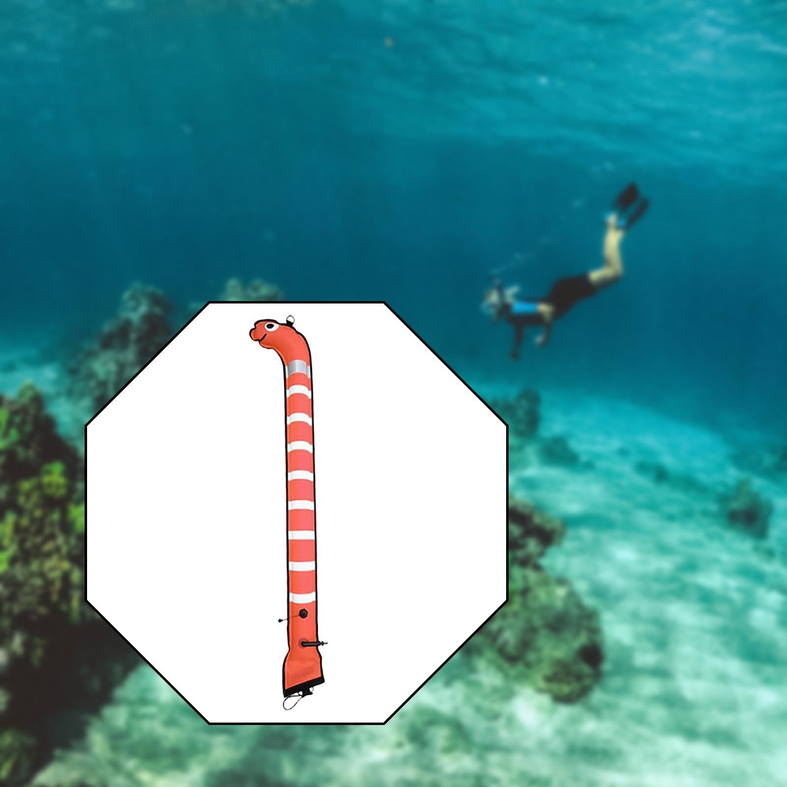 Baoblaze Boa di Segnalazione Subacquea Tubo Gonfiabile Galleggiante di Superficie Marcatore di Posizione Pedagno da Sub in Nylon E TPU Adatto per Immersioni E