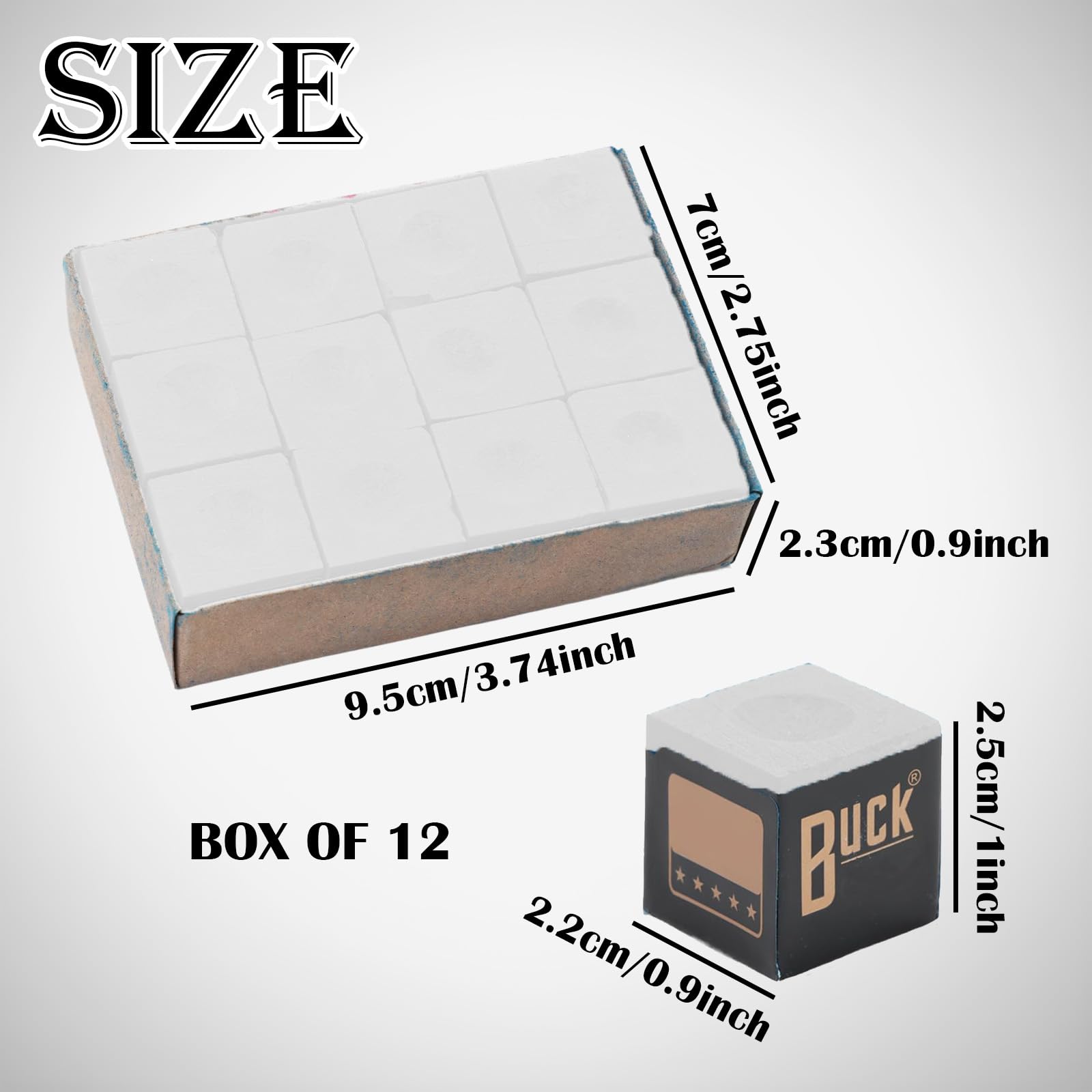 Gesso da biliardo, blu, 12 pezzi, per stecca professionale, con polvere oleosa antiscivolo, per snooker e biliardo, gesso di precisione durevole per giocatori professionisti e appassionati