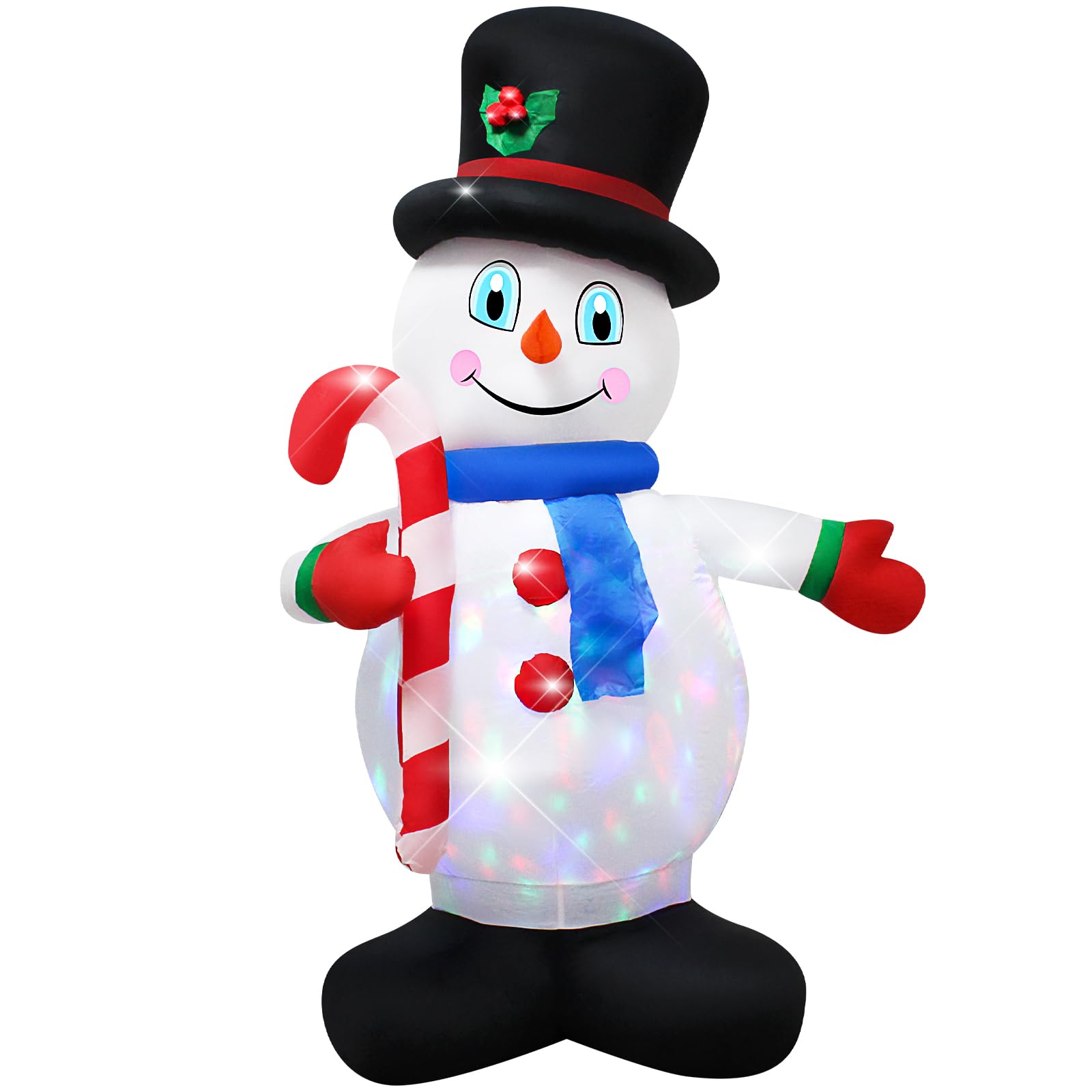 Bonhomme de neige gonflable de 1,5 m : décorations de Noël gonflables avec lumières LED intégrées, décoration gonflable de Noël pour l'extérieur et l'intérieur