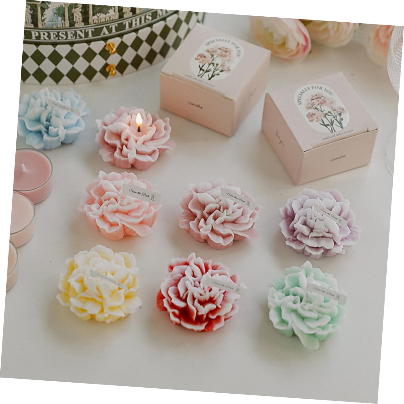 MAGICLULU 20stücke Blütenförmige Duftkerzen Aromatische Kerzen Für Muttertag Hochzeiten Und Festlichkeiten Aromatherapie Kerzen Für Entspannende