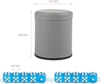 Vista 2 de GWHOLE Juego de dados de cuero apilables con 10 dados para Yahtzee Farkle Party