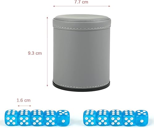 Miniatura 9 de GWHOLE Juego de dados de cuero para juegos de dados con tapa, juego de dados para mentirosos, bandeja de almacenamiento para Yahtzee Farkle