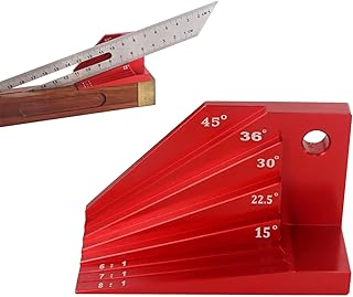 Bevel Gauge Block, Aluminum Alloy Bevel Block Gauge Setup Blocks Height Gauge Set Angle Finder Angles for 1:6, 1:7 and 1:8 Dovetails, Miter Angles of 15°, 22-1/2°, 30°, 36°and 45°