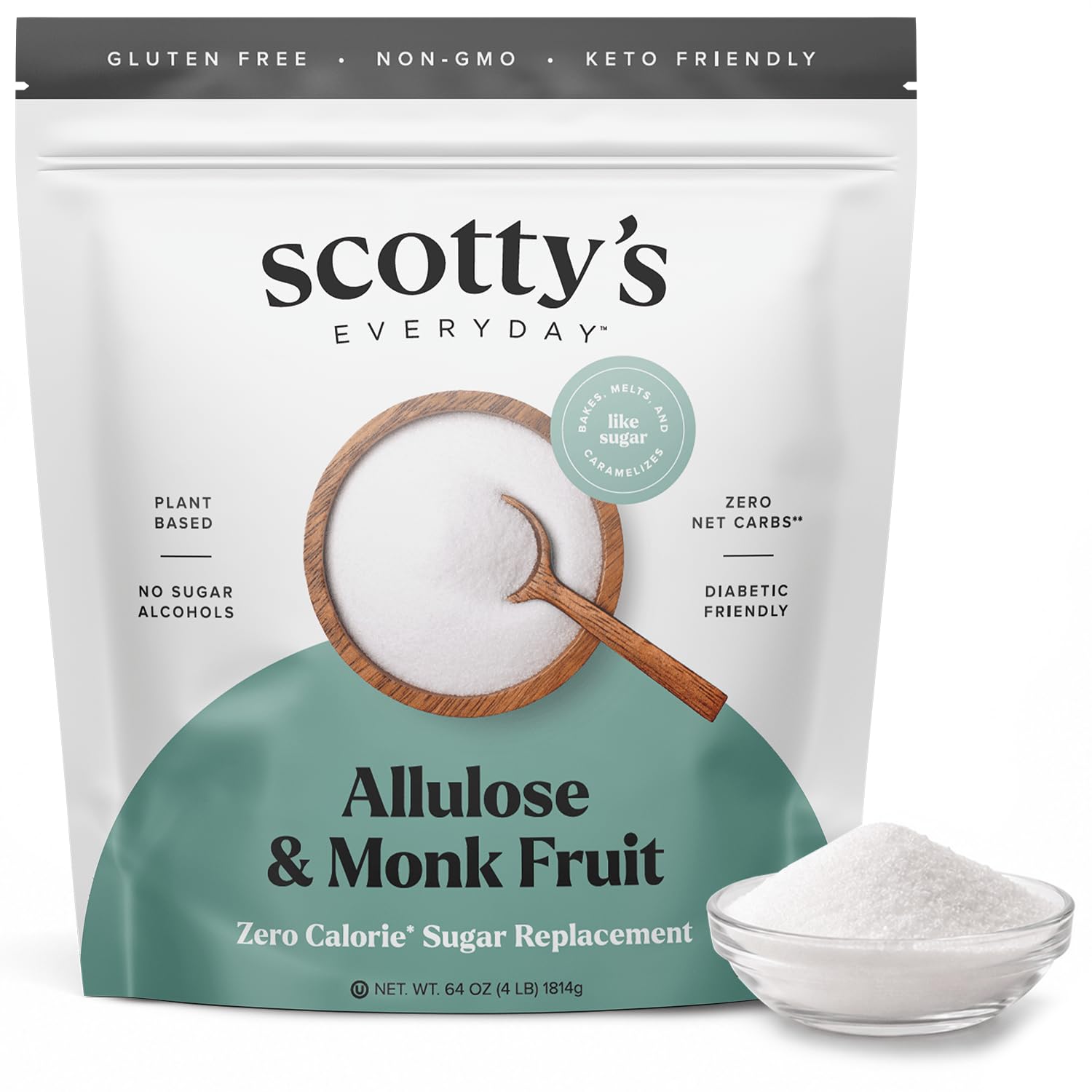 Scotty’s Everyday Allulose & Monk Fruit Zero Calorie Sugar Substitute 4 lb