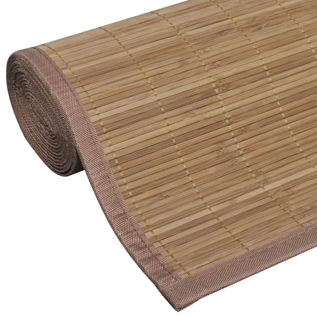 vidaXL Tapis en Bambou Brun à Latte Rectangulaire 80 x 200 cm