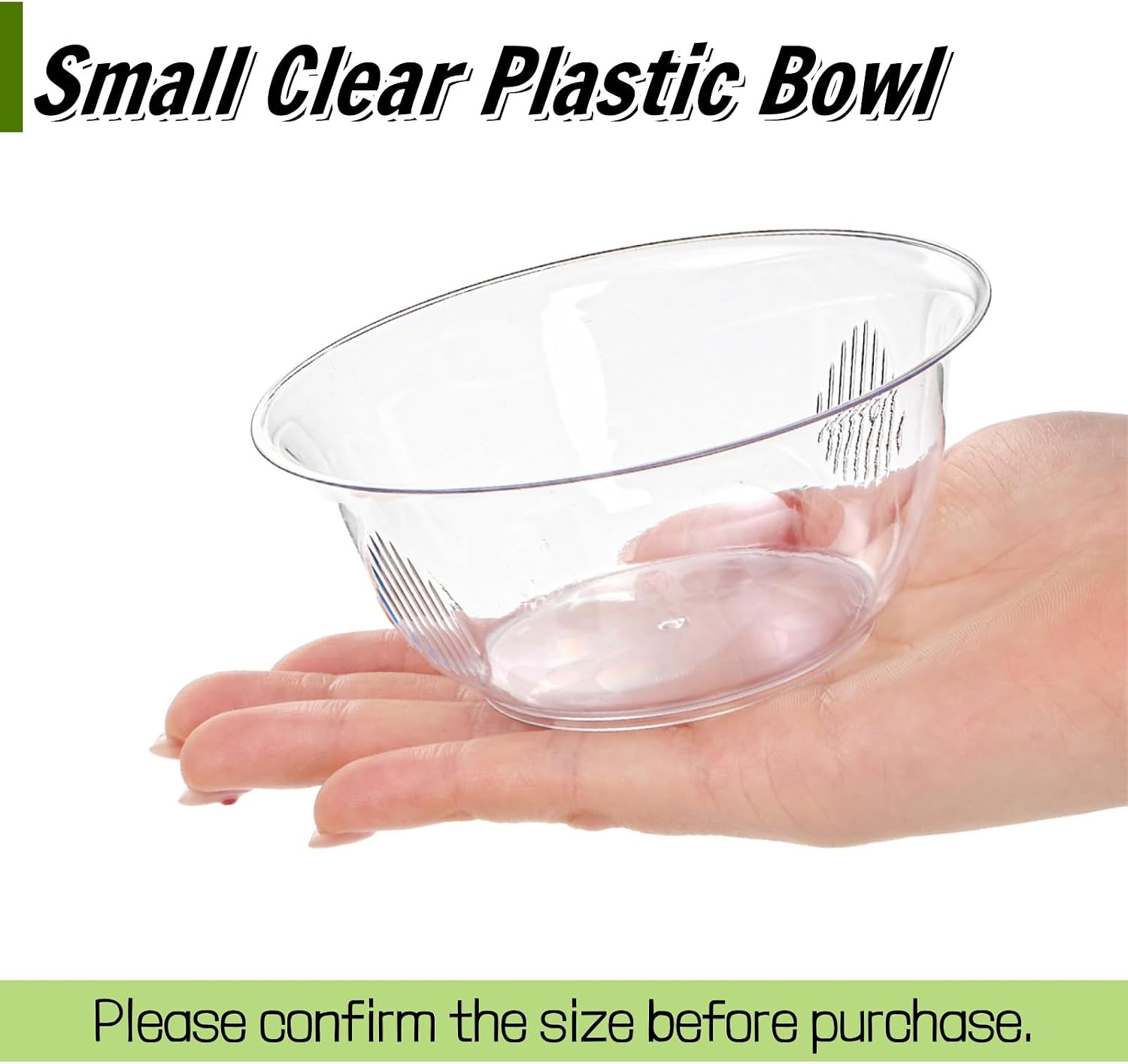 ZAVOOS 120 Pack 8 Oz Clear Plastic Bowls, Small Hard Plastic Dessert Bowl Bulk for Parties, Mini Disposable Ice Cream Salad Bowl Dessert Serving Dish for Fruits, Snacks, Candy, Parfaits