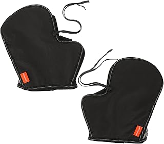 Luvas de mão para proteção solar Luvas para segurar as mãos quentes para montar luvas térmicas para aquecer as mãos ao ar livre Capa protetora para as mãos para montar em inverno preto 1 par/324