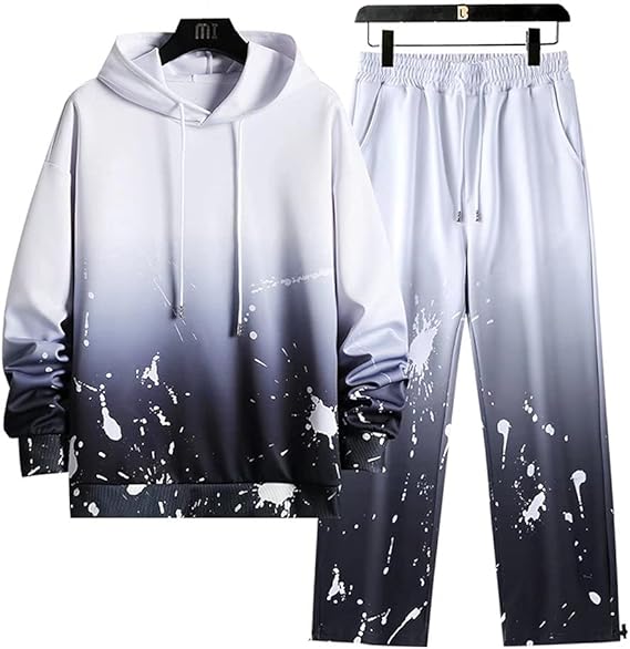 Amazon Exsaupy メンズ セットアップ ジャージ フード付き スウェット パーカー 上下セット ランニング 吸汗速乾 人気 服 運動 スポーツ アウター ロングパンツ 韓国 オシャレ 長袖 スポーツウエア 部屋着 ルームウエア 春 秋 冬 大きいサイズ ジャージ上下セット 通販