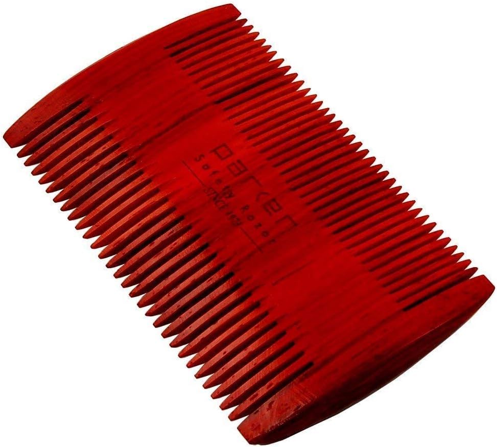 Parker Premium Rosewood Two-Sided Beard & Mustache Comb with Deluxe Felt Case