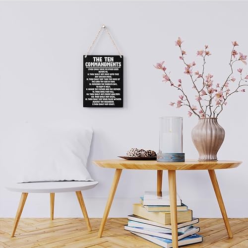 Miniatura 10 de Letrero colgante de madera con reglas de la casa, decoración del hogar, arte de pared para sala de estar, cita inspiradora para la familia, letreros