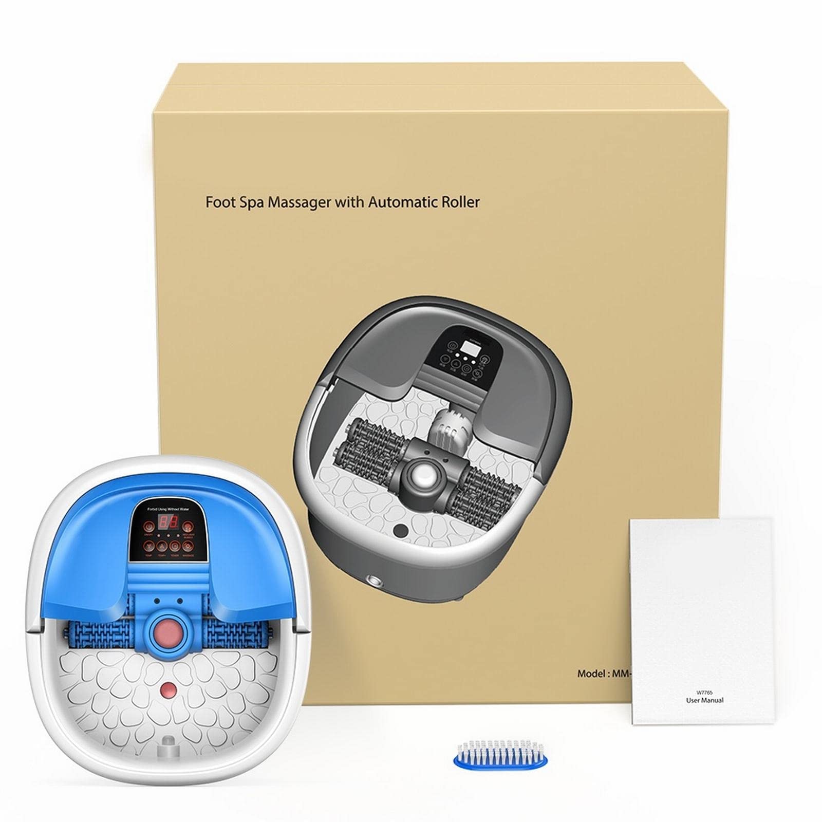 JINGYAN Massaggiatore per Pediluvio con Rullo Automatico, 3 Modalità Shiatsu, Pressione, Impastamento, Riscaldamento, Macchina per Massaggio Bagno