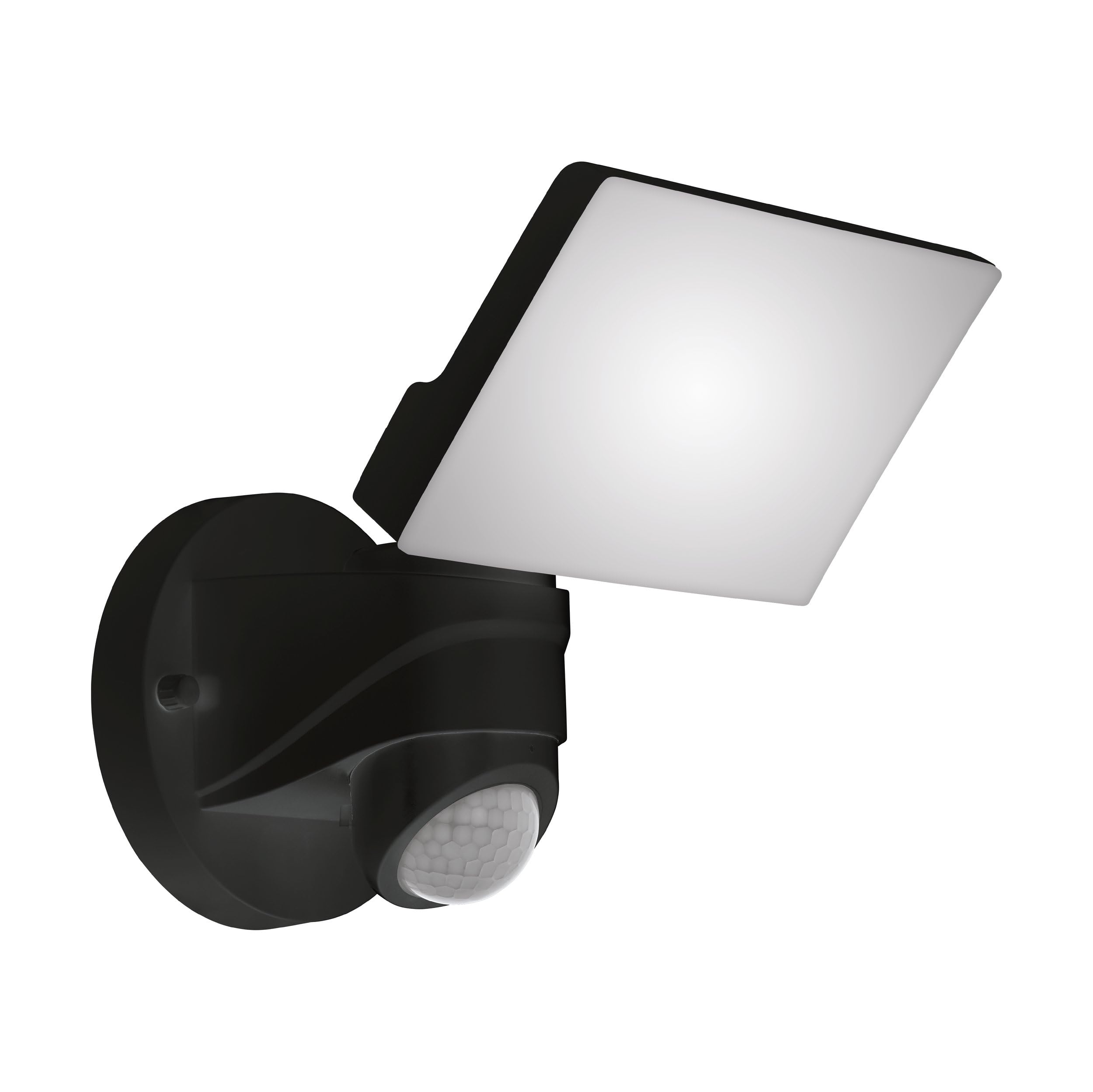 Eglo LED Outdoor Wall Lamp Pagino, Single-Bulb Exterior Light | Sensor wall light Made of Plastic, Colour: Black, Outdoor Spotlight with motion sensor, IP44